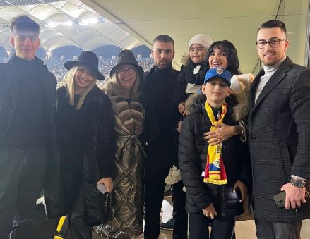 Edward Iordanescu family at the stadium during a match against Switzerland